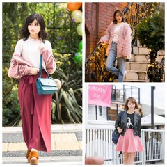 柔らかいムードにキュン❤　ときめく秋のピンクコーデ