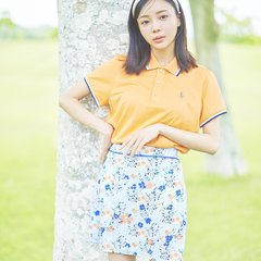 【argolf】顔色がよく見えるオレンジポロシャツ♡　　暑い日のゴルフデートに着ていきたい♡