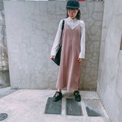 【GU￥2,490】次なる狙い目は“コーデュロイ”♡リラクシーなキャミワンピの着こなし2選
