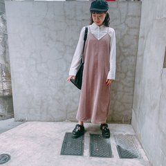 【GU￥2,490】次なる狙い目は“コーデュロイ”♡リラクシーなキャミワンピの着こなし2選