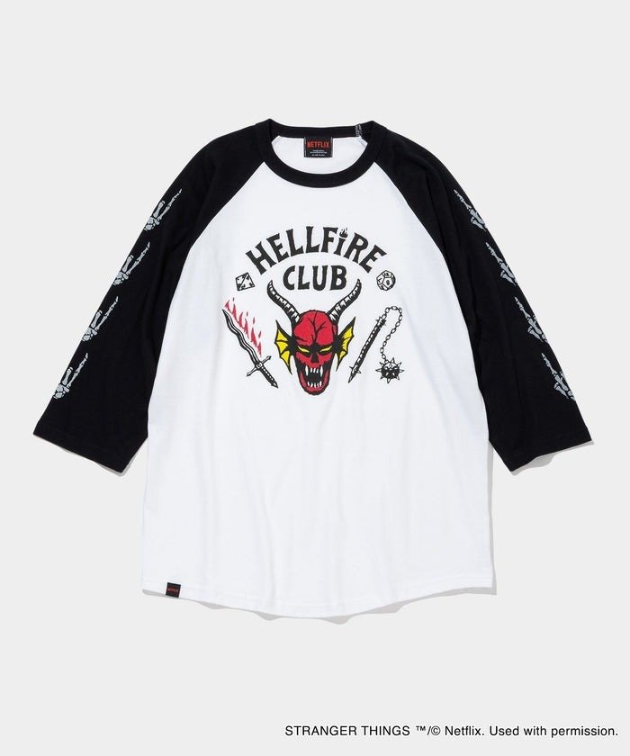 NETFLIX「ストレンジャー・シングス 未知の世界」 HELLFIRE CLUB RAGLAN SLEEVE TEE ￥8,800