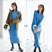 メンズライクなアウターの下に"女っぽ服"を仕込むべし♡ 佐藤栞里が魅せる【冬のギャップコーデ】3選