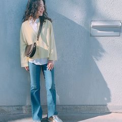 【GU】カラーカーデ￥2,490で一足お先に春キブン♡ ボクシーシルエットがイマドキ！