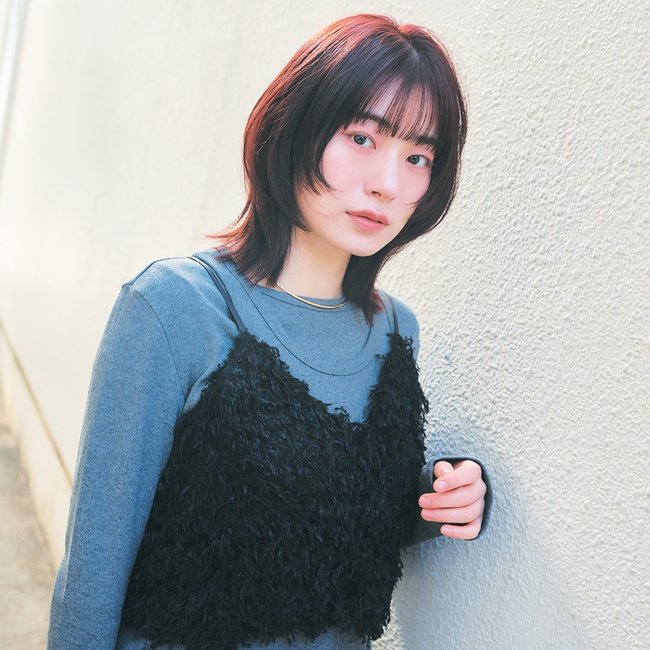 【ミディアム】深みのあるボルドーで奥行きのある大人女性に