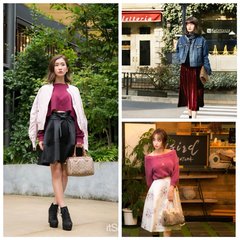 オンナを華やかに見せる❤冬のワインカラーコーデ3選