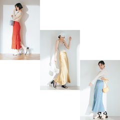 1枚でメリハリボディが叶う！軽やかな”揺れ”で目くらまし効果も♡【マーメイド／フレア／スリット】スカートコーデ3選
