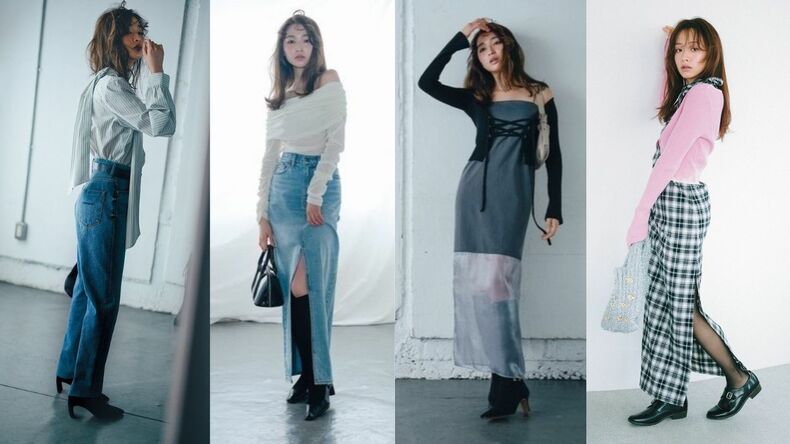 【痩せて見える服】着痩せテク別・コーディネート2025♡細見え&脚を出さないスタイルUPアイテムやデニム・小物の選び方も!