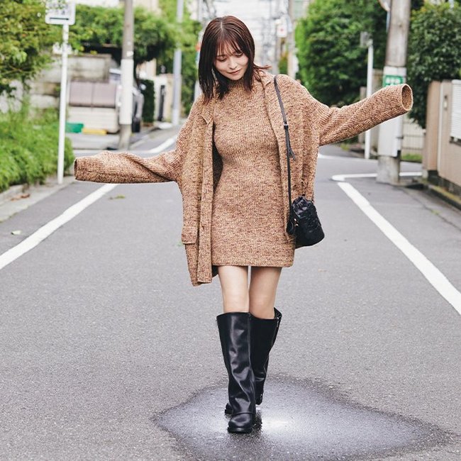 ミニ丈×ニットが可愛すぎる♡ 真似するだけで即イマドキに！長濱ねるが魅せる【ニットコーデ】2選