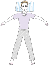 大の字タイプな彼は…