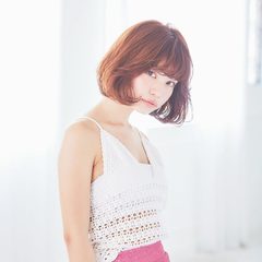 軽やかなオレンジ色のチュールボブってすごく新鮮!