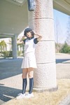 シャツ¥15,400、ベスト¥16,500、スカート¥16,500、キャスケット¥11,000、ソックス¥2,640/セントアンドリュース シューズ¥11,990/ティゴラ