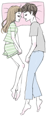 向かい合って眠るカップルは…