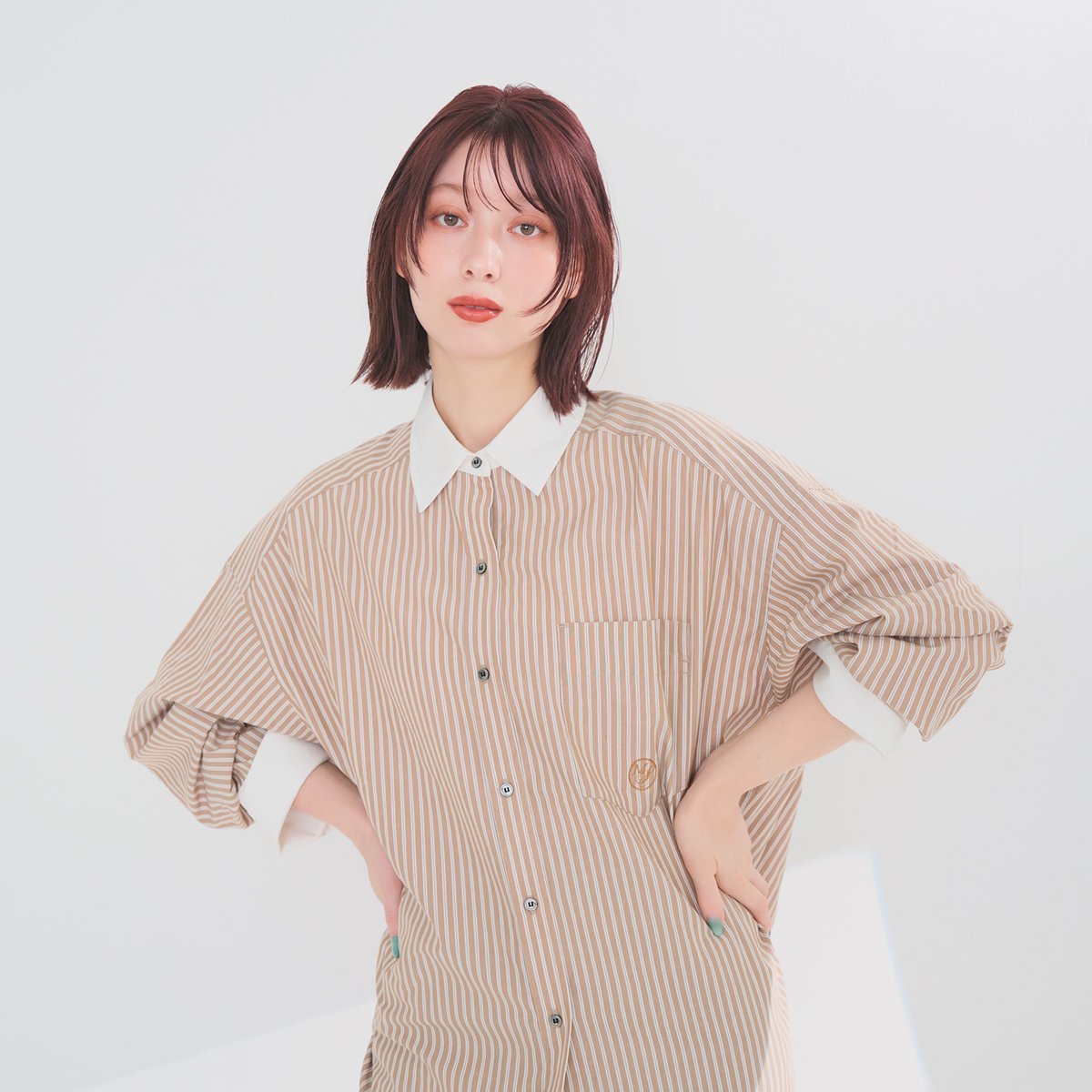 ボブ】ピンクベージュ＋レッドでシックにも、華やかにも！ | arweb（アールウェブ）