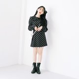 【365days色っぽ】長袖×ミニ丈”おパリ”なドットワンピ♡ゴシックな着こなしに
