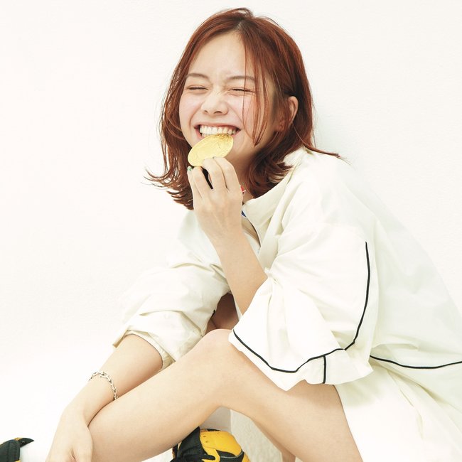 【ミディアム】オレンジレッドでポジティブガールに♪