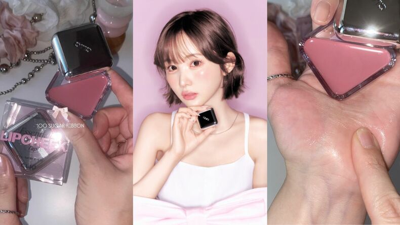CLIO(クリオ)の新色『100 SUGAR RIBBON(シュガーリボン)』は可愛いメロいピンク♡ライターがお試し【エッセンシャルリップチークタップ】