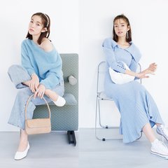​実はイイとこどりの春色…！佐藤栞里が着こなす、”パウダリーブルー”のモテ服コーデ３選