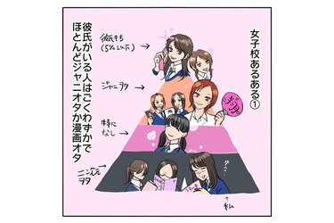 彼氏持ち率 約5 無情なヒエラルキーが懐かしすぎ 女子校あるある漫画 Arweb アールウェブ