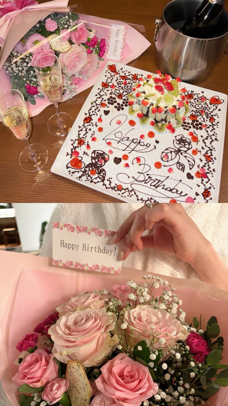 誕生日に泊まってみた！ おすすめホテルの宿泊体験レビュー 「伊豆リトリート 熱川粋光 by 温故知新」　誕生日プラン　ケーキ　花束　ブーケ