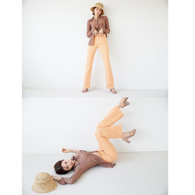 【シャツ×カラーデニム】のオンナっぽい着こなし術って？八木アリサがお手本♡ジューシーな”フルーツデニム”コーデ