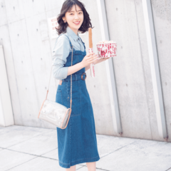 カジュアルなのにおフェミ指数高め♡ デニムワンピの着回し術【乃木坂46堀未央奈】