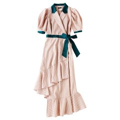 【365days色っぽ】段違いの裾フリルで誘惑♡リボンで結ぶ”ラップワンピース”