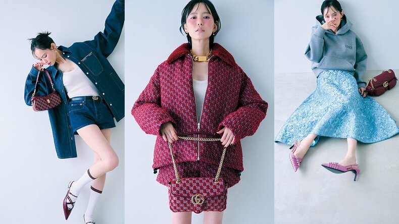 【GUCCI新作ロゴアイテム3選】比留川游が着こなす♡グッチのブランドロゴを取り入れたコーデでいつもの日常を特別に