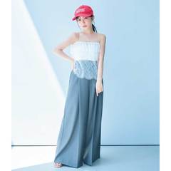 大流行中のレースはきれいめパンツと赤キャップで差をつける♡ギャップマシマシ【キレイなお姉さんコーデ】