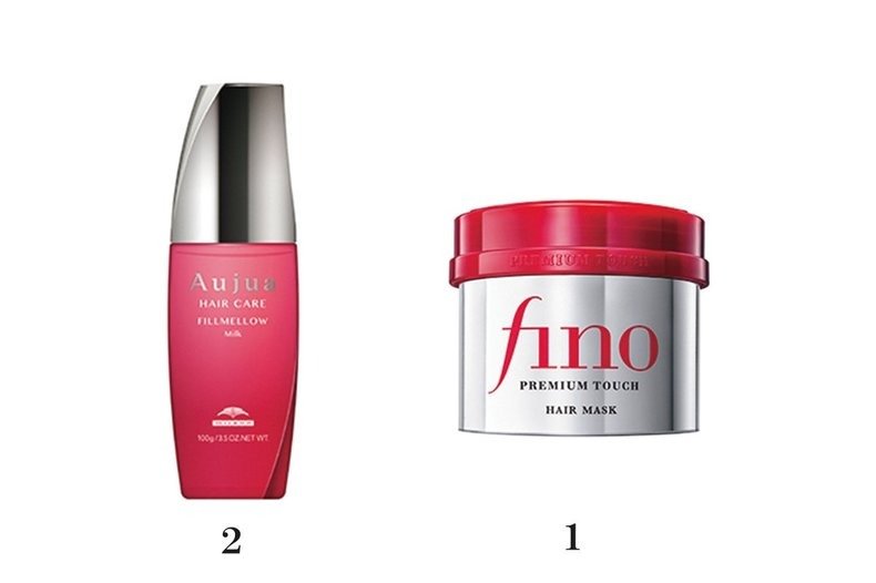 1 フィーノ プレミアムタッチ 濃厚美容液ヘアマスク f 230ℊ オープン価格/ファイントゥデイ 2 オージュア フィルメロウ ミルク 100㎖ ¥2,860(サロン専売品)/ミルボン