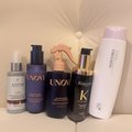 今のスタメンヘアケアアイテム♡ (左から)SYSTEM EXTRA LIPID BOOSTER、UNOVE フリズカーミングコントロールヘアミルク、ノーウォッシュウォーター アンプルトリートメント、ケラスターゼ CH ユイル クロノロジスト N、リケラ エマルジョン