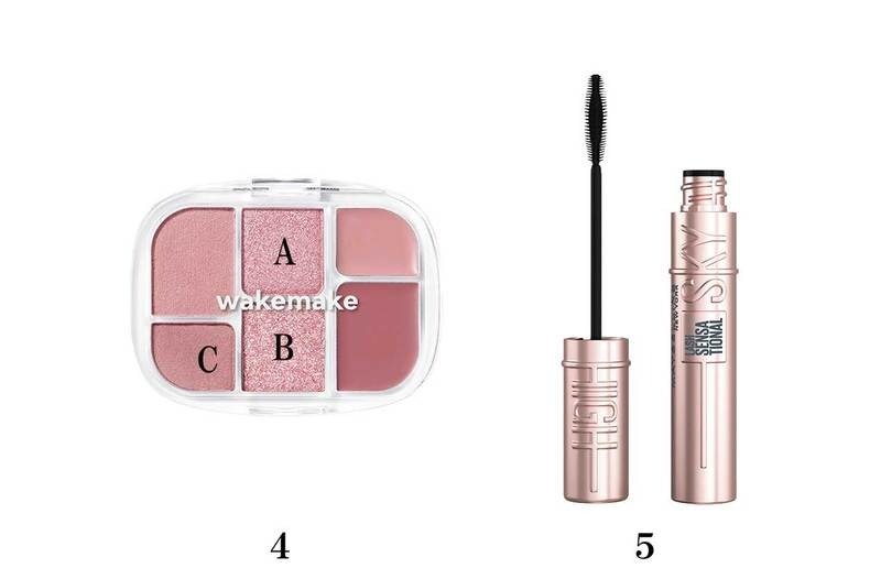 ４エレガンス　スリーク フェイス N　PK 107 ￥3,300／エレガンス コスメティックス　５メイベリン　スカイハイ 07　￥1,540／メイベリン ニューヨーク