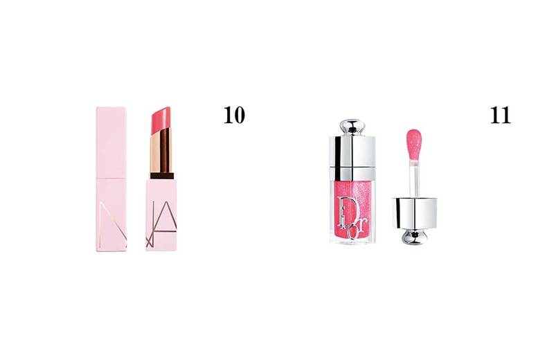 10.ナーズ 　アフターグロー リップバーム N　236　￥4,180　11.ディオール アディクト リップ グロウ オイル　072　￥4,950（限定）／パルファン･クリスチャン･ディオール