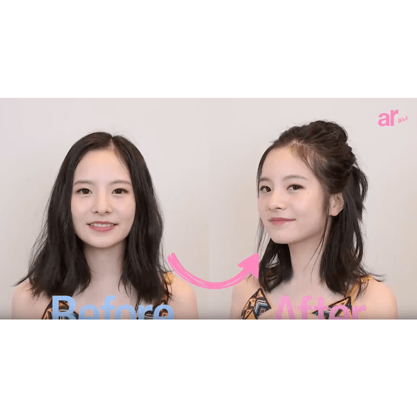 小顔効果もばっちり！こなれお団子アレンジ