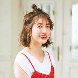 前髪のおチビだんごでとびっきりガーリーに