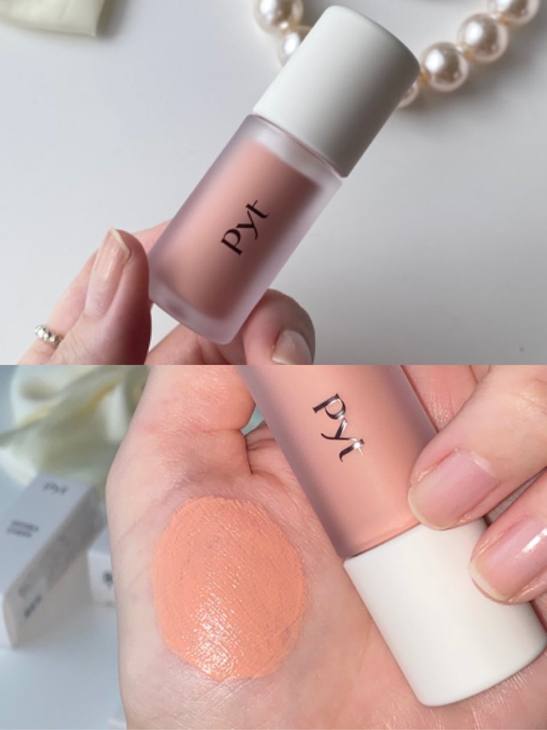 ゲンバ リキッドチーク_02 ピーチパイ（PEACH PIE）　スウォッチ