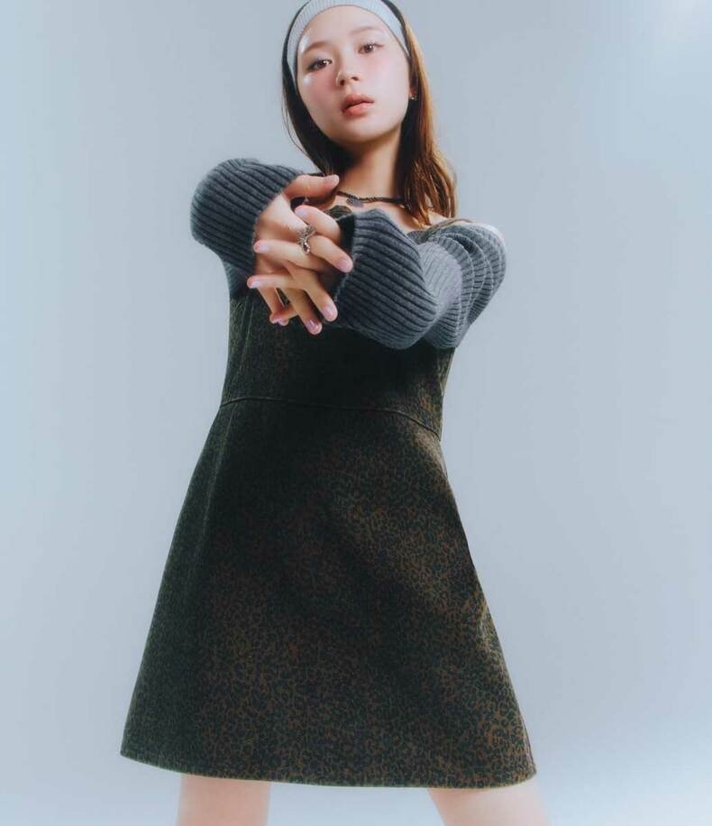 低身長さんにおすすめ！畑芽育さんお手本スタイル⑧美人平成ギャルな全肯定レオパードコーデ