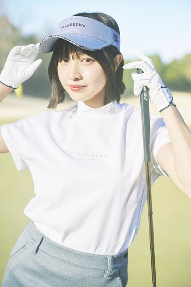 ar golf】華奢見えが叶うゴルフシャツが嬉しい♡ ゴルフコーデは