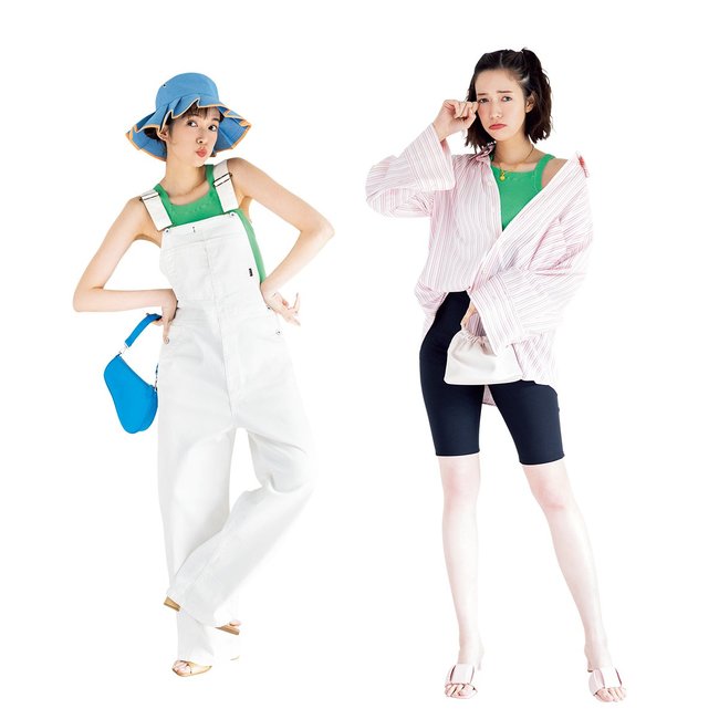 「一見難易度高め…？」旬カラーに挑戦しないともったいない♡佐藤栞里が着回す【リブニットキャミ】コーデ2選